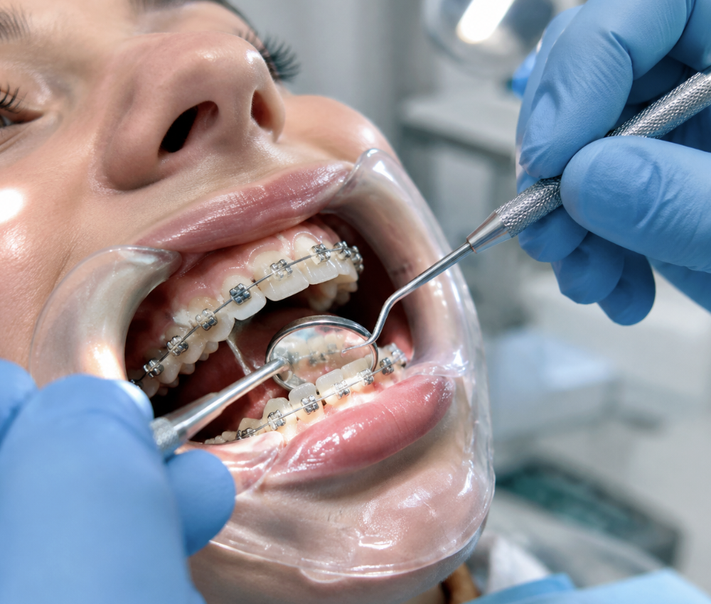 Dental hygiene tools used during Orthodontics in Hialeah treatment.